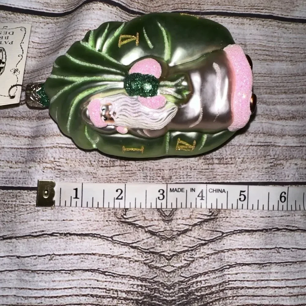 Patricia Breen Advent Santa Roman Numerals Pink Christmas Tree‎ Holiday Ornament